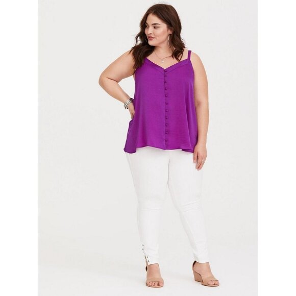 Torrid Sophie - Fuchsia Button-Loop Swing Cami Sleeveless Size 1 Plus (1X) - Picture 1 of 10